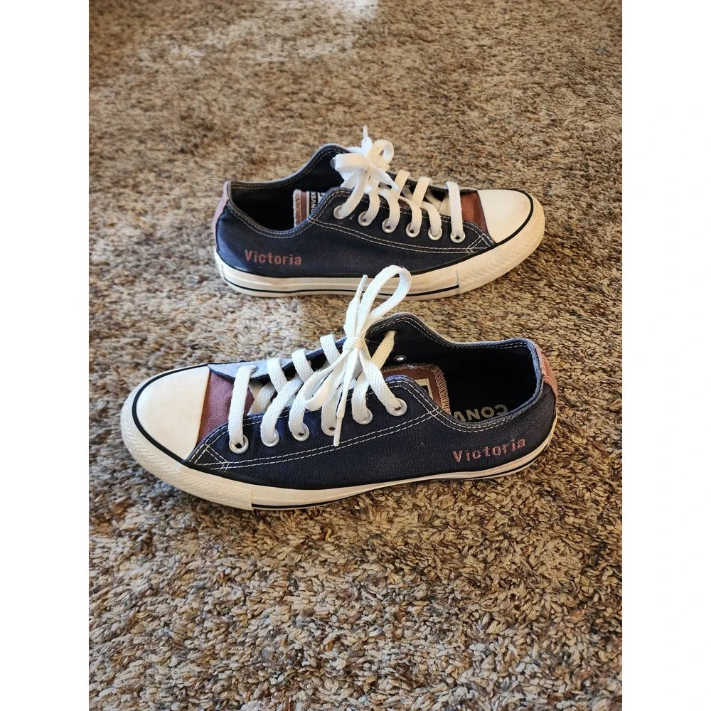 Custom Converse Chuck Taylor All Star Low Top Multicolor Women 7.5 Victoria